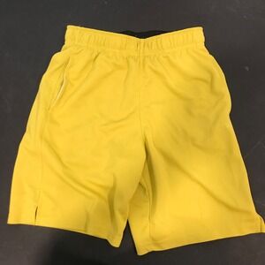 DSG Boys Mesh Training Shorts Yellow Loose Fit Elastic Waist Size M